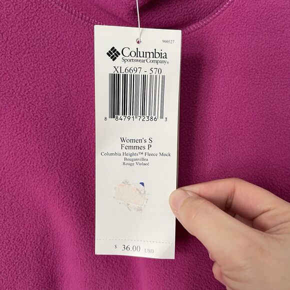 Columbia Sportswear Company Pink Heights Fleece Mock Neck Long Sleeve Small NWT - Picture 9 of 11